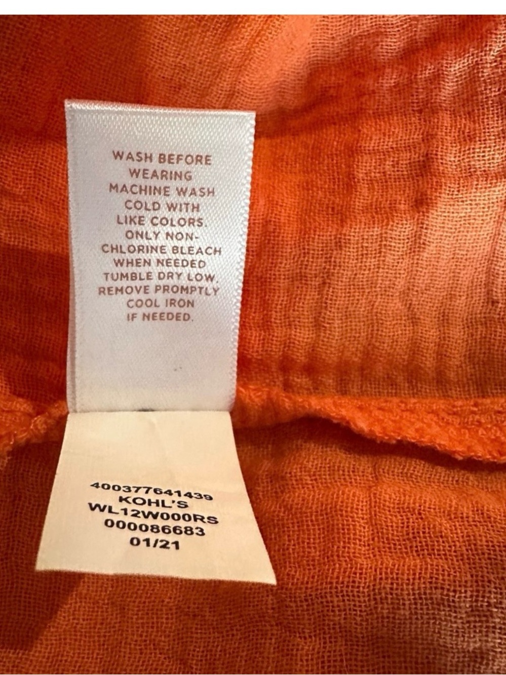 LC Lauren Conrad 100% Cotton Gauze Peasant Blouse Orange Boho NWT S - Picture 9 of 9